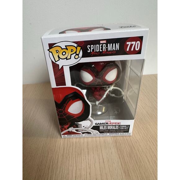 Spider-Man Miles Morales Game Crimson Cowl Suit Funko Pop! Vinyl Figure #770 NEW - Picture 1 of 5